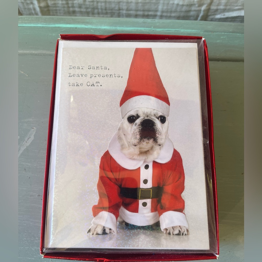 Santa dog holiday cards